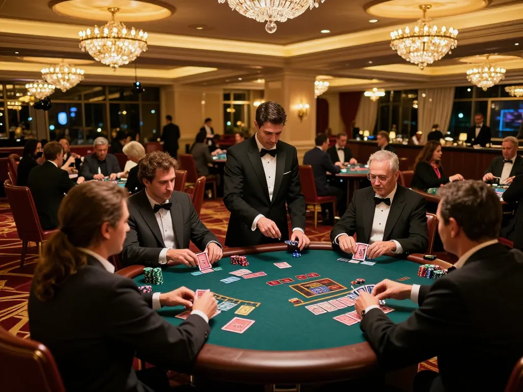 Experience the excitement at Nhà cái 789win with players engaged in an intense blackjack game.