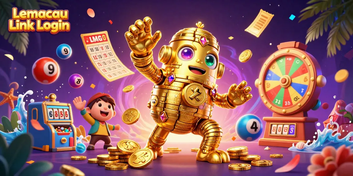 Experience excitement with the Lemacau Link Login in a vibrant 3D casino illustration.