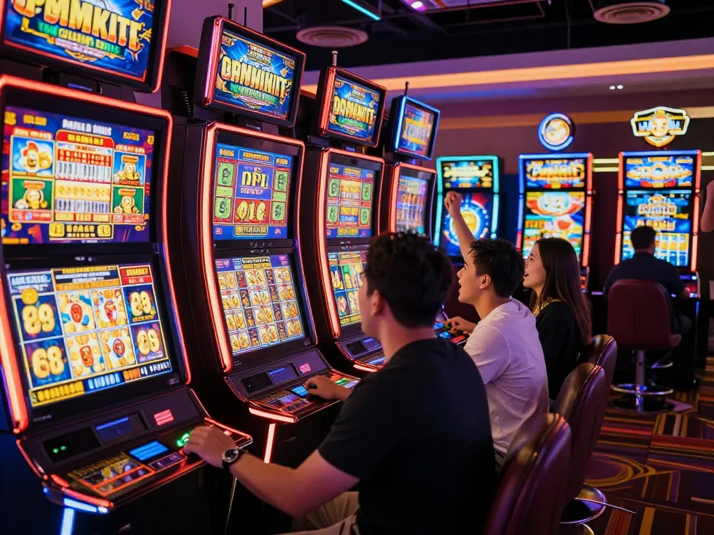 Pemain merasakan sensasi mesin slot tokyo88 yang menang besar di lingkungan kasino yang hidup