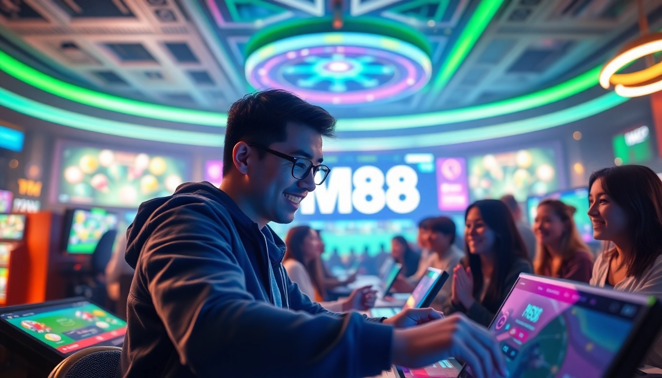 Exciting online gaming experience at mm88 com featuring vibrant user engagement and digital betting interface.