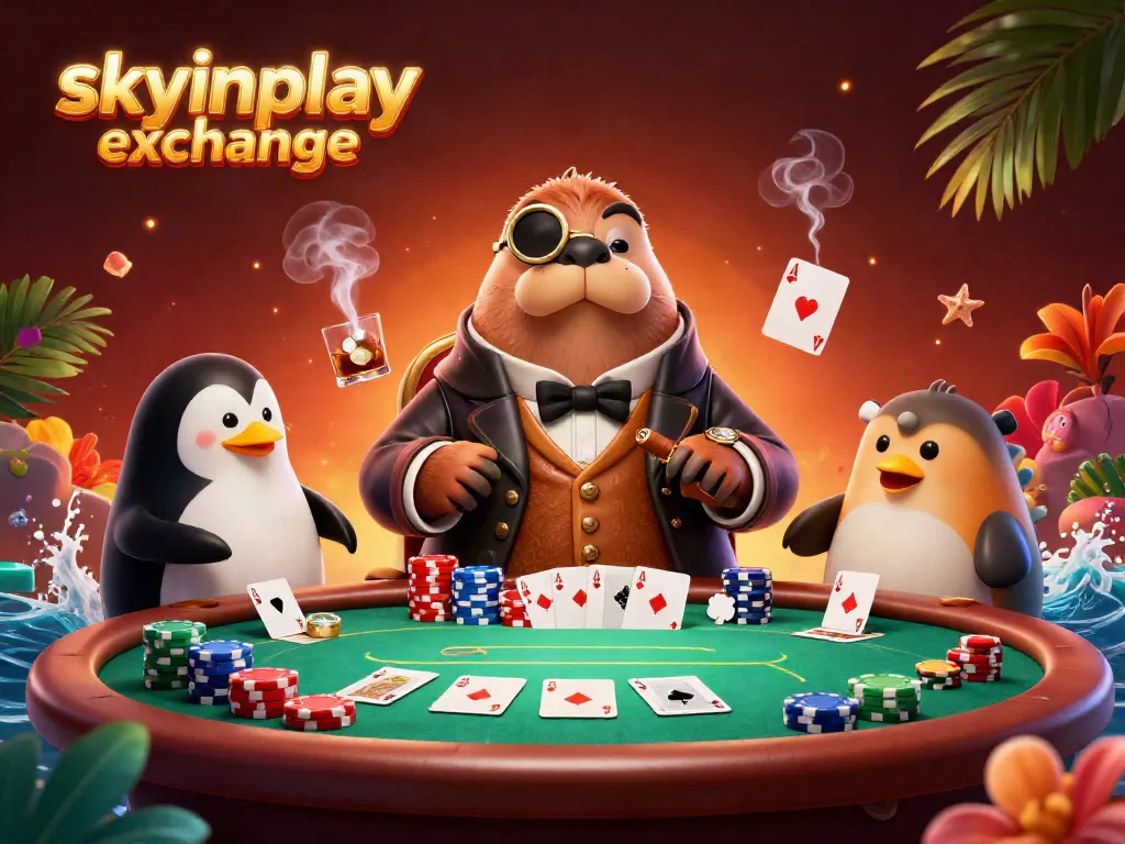 Experience dynamic poker action at the skyinplay exchange featuring cartoon characters in a thrilling underwater setting.
