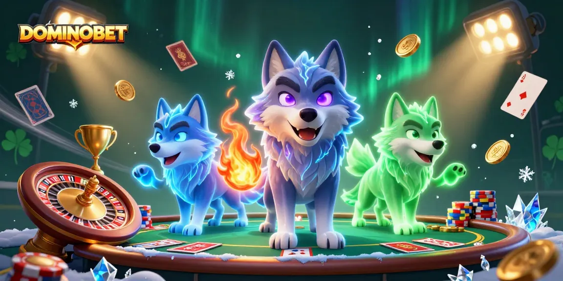 Engage with DOMINOBET’s thrilling poker scene featuring mystical wolf characters and dynamic gaming elements.