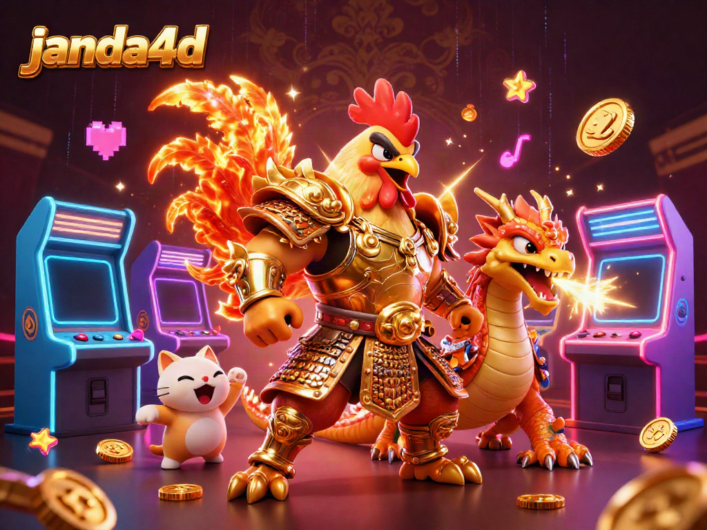Serunya bermain di janda4d dengan petarung ayam dan naga dalam pertarungan kasino digital.