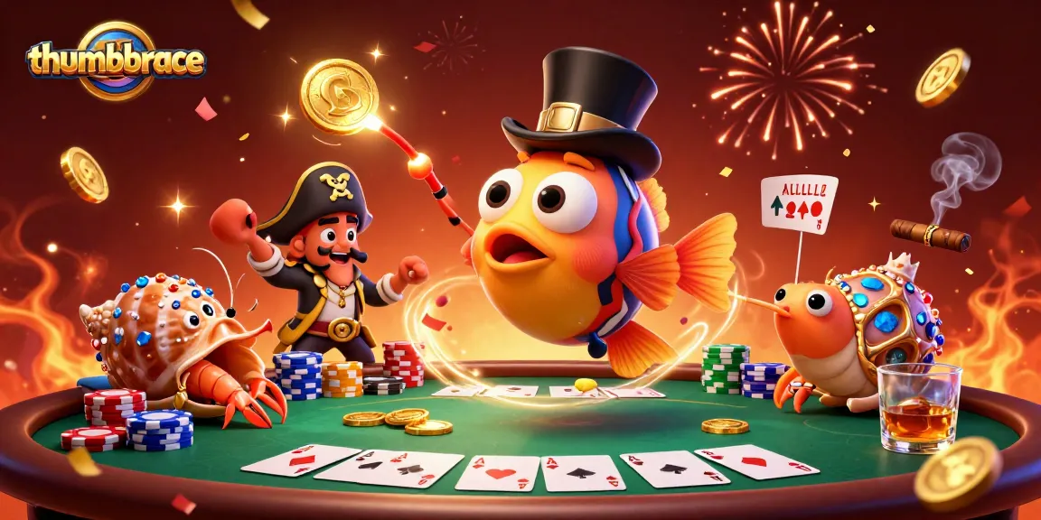 Engage in thrilling gameplay with thumbbrace featuring vibrant characters and rich casino elements.