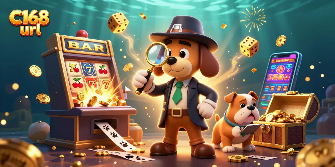 Engage with exciting C168 url insights as the detective discovers poker treasures in a vibrant casino scene.