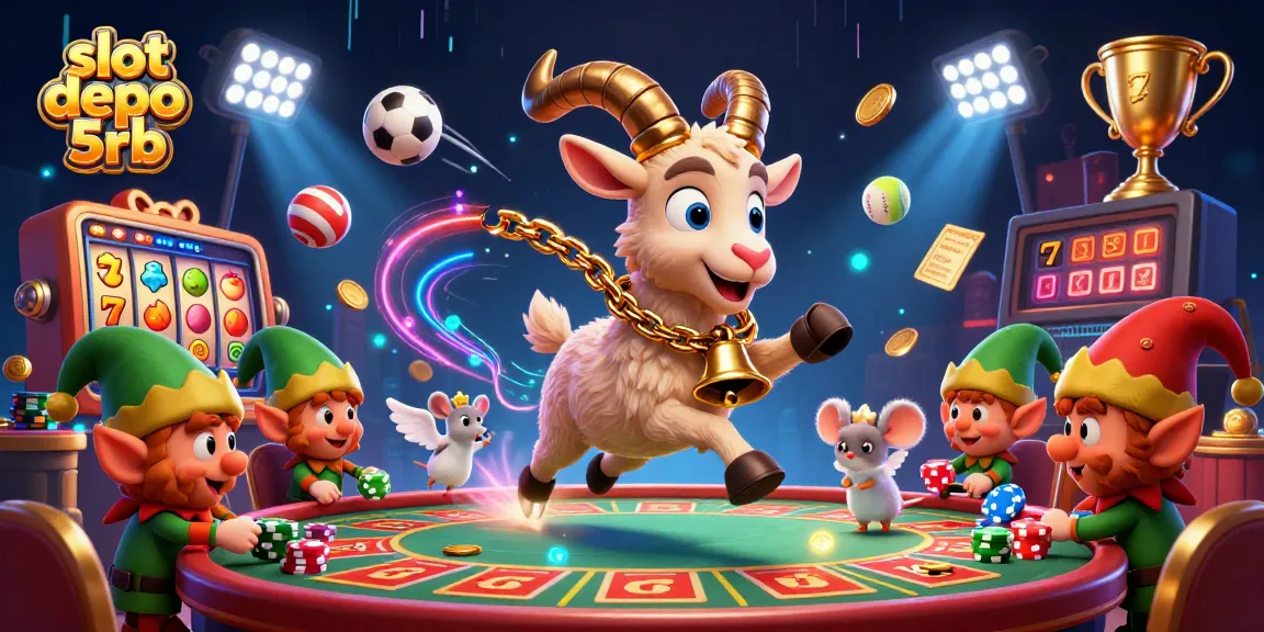 Capture exciting casino action with slot depo 5rb in a festive, horror-themed illustration.
