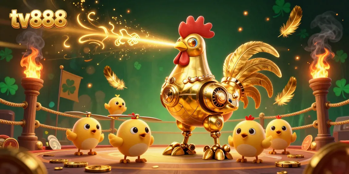 Experience thrilling gameplay at tv888, where golden rooster robots bring excitement to the online casino.