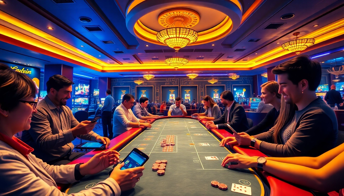 Experience the excitement of VICWIN's online gaming platform with players enjoying poker and live casino games.