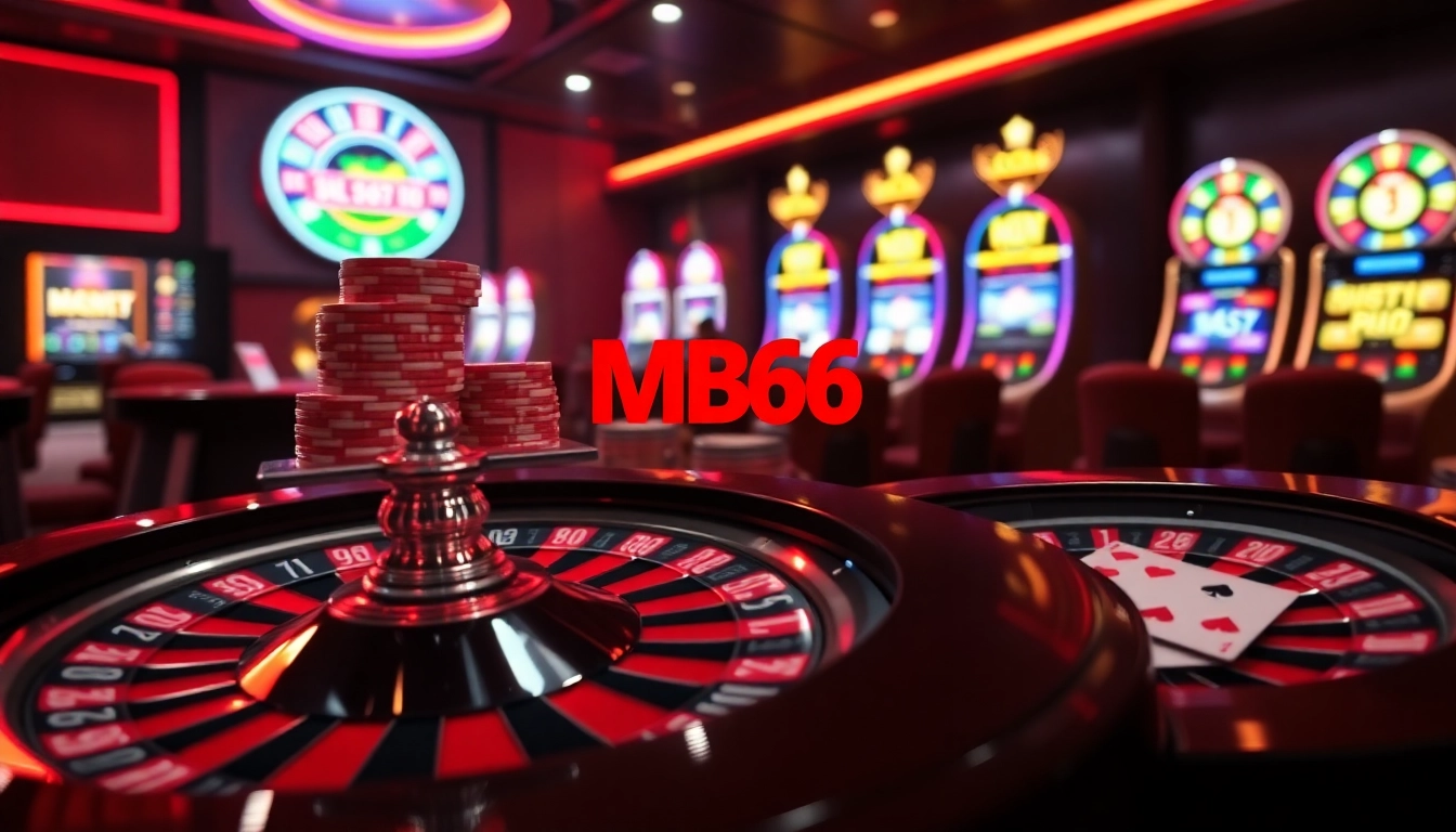 Experience thrilling gameplay on https://mb66-t.com/ with vibrant slot machines and premium poker chips.