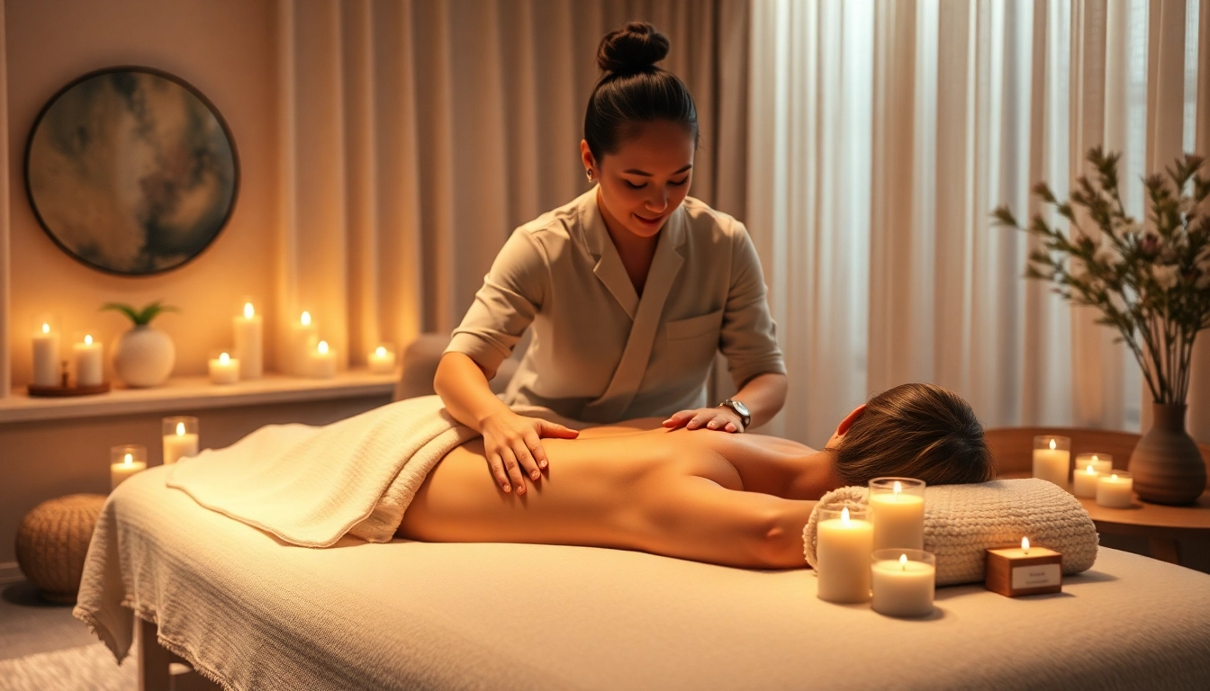 평택출장마사지 in a serene home setting with a professional therapist providing a relaxing massage.
