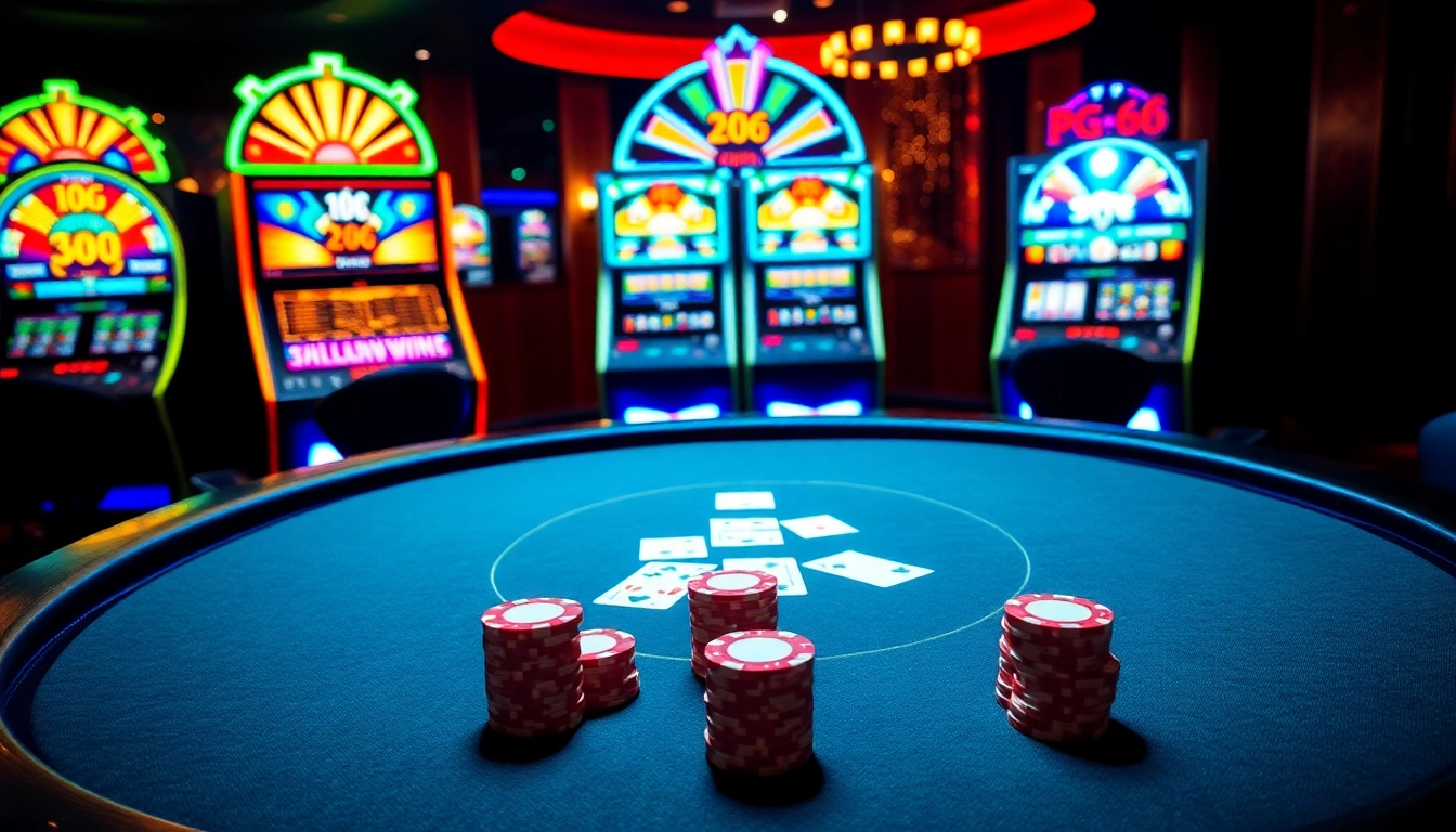 Experience the thrill of gaming with PG 66 at a luxurious online casino table packed with vibrant action.